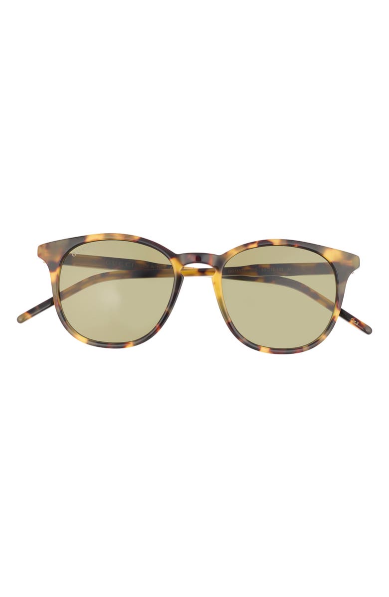 Gucci 50mm Round Sunglasses, Main, color, Havana Havana Green