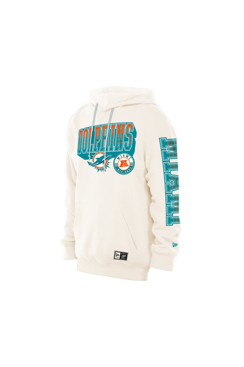 Men's New Era  Cream Miami Dolphins Dune Dust Hoodie, Alternate, color, Cream