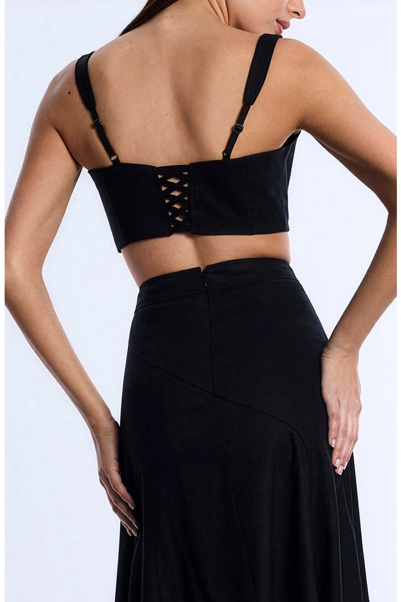 Notched Neck Crop Top, Alternate, color, BLACK