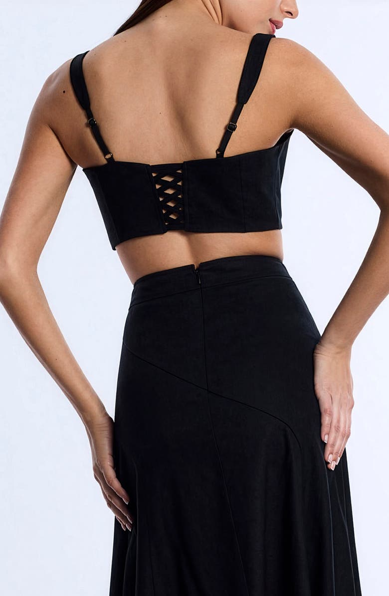 BCBGMAXAZRIA Notched Neck Crop Top, Alternate, color, Black