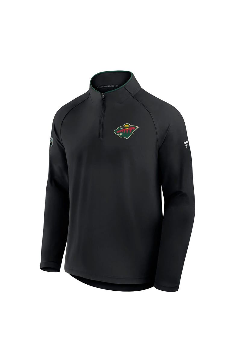 FANATICS Men
s Fanatics Black Minnesota Wild Authentic Pro Rink Training Quarter-Zip Pullover, Alternate, color, Black