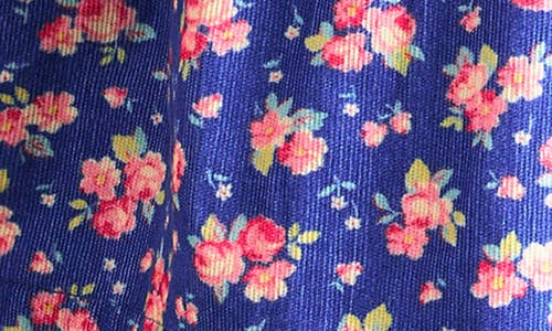 MINI BODEN MINI BODEN KIDS' FLORAL SKY APPLIQUÉ LONG SLEEVE COTTON CORDUROY DRESS