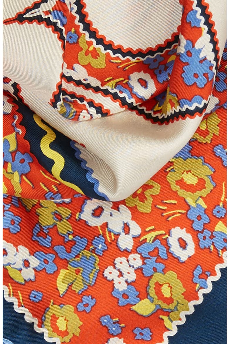 Red Confetti Silk Field Neckerchief, Alternate, color, POPPY RED