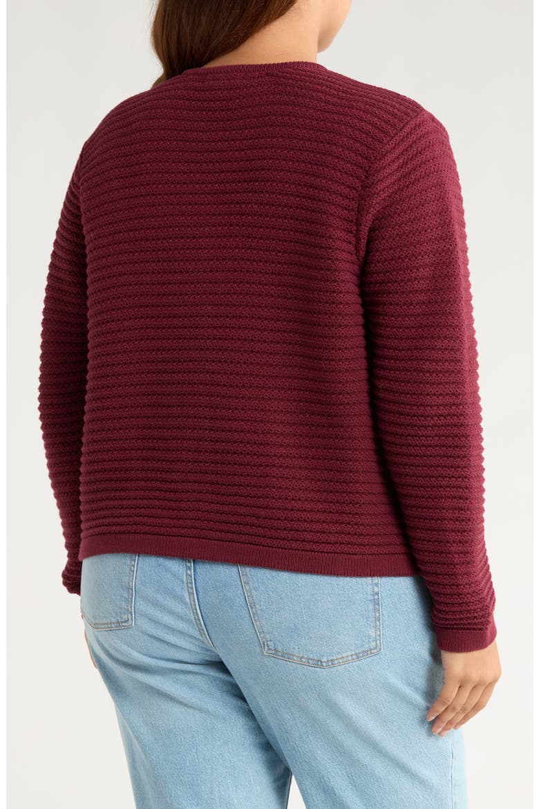 Ottoman Stitch Sweater Jacket, Alternate, color, OXBLOOD