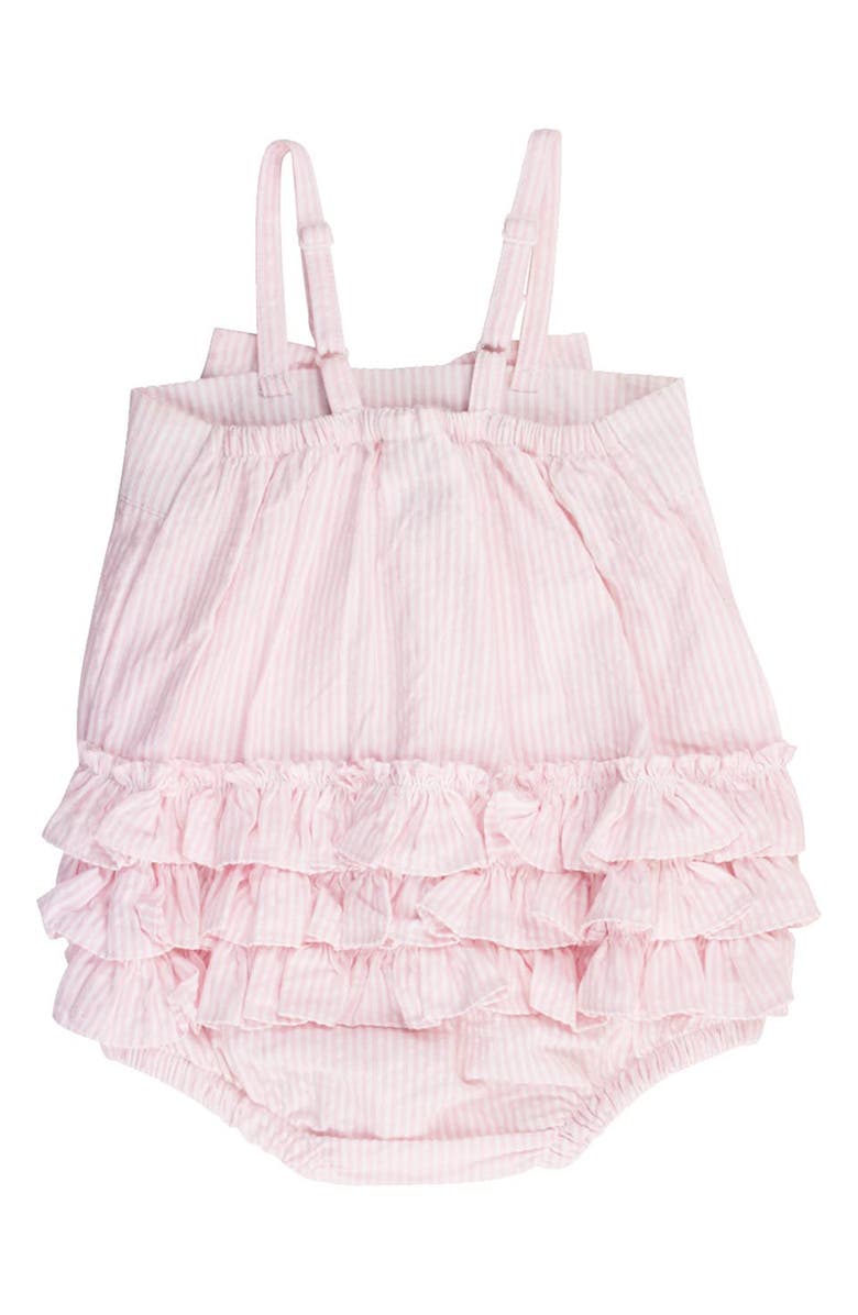 RuffleButts Stripe Cotton Seersucker Bubble Romper, Alternate, color,