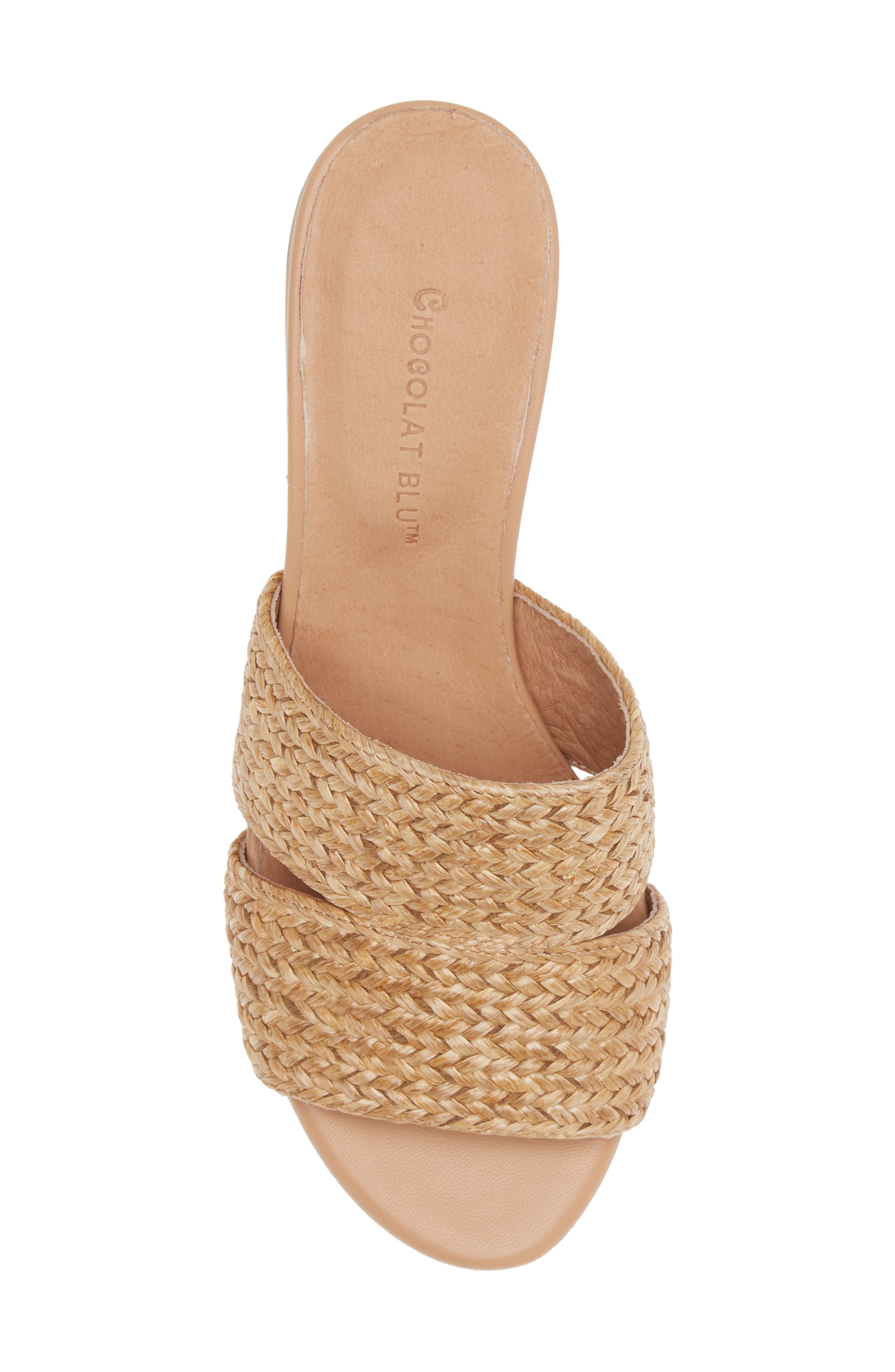 Chocolat Blu Raffia Slide Sandal, Alternate, color, Natural Raffia