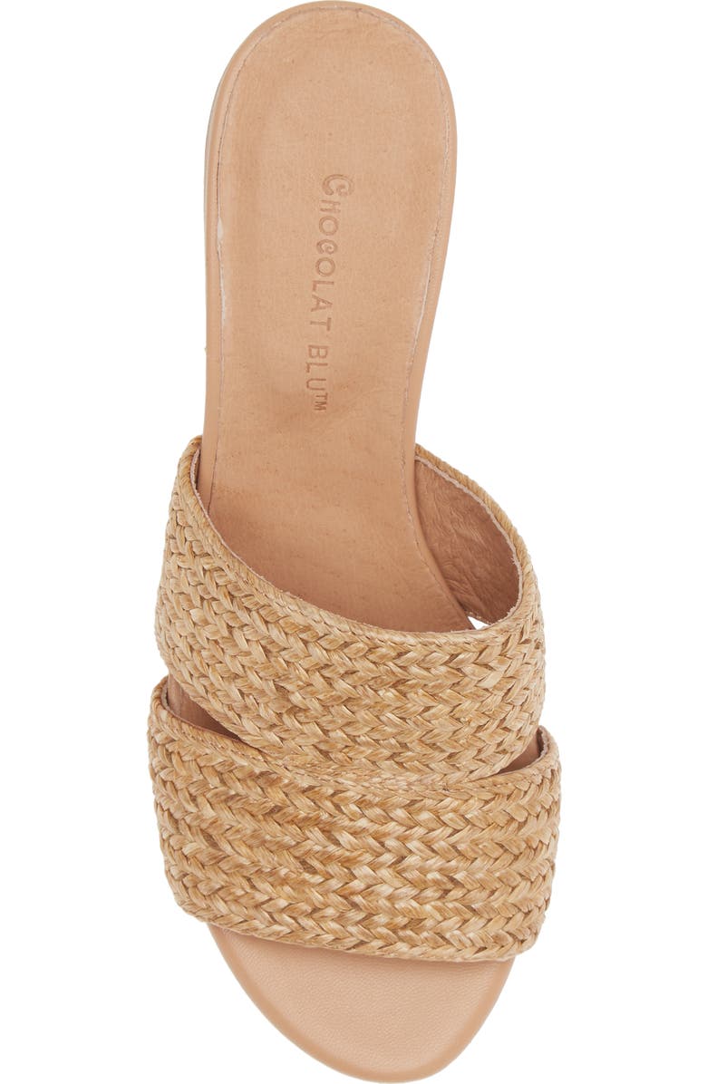 Chocolat Blu Raffia Slide Sandal, Alternate, color, Natural Raffia