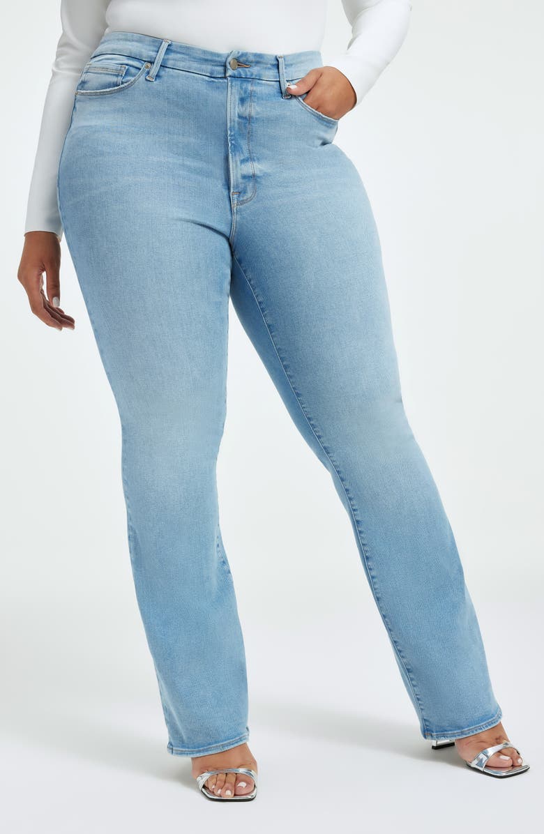 Good American Always Fits Good Classic High Waist Bootcut Jeans, Alternate, color, Indigo448
