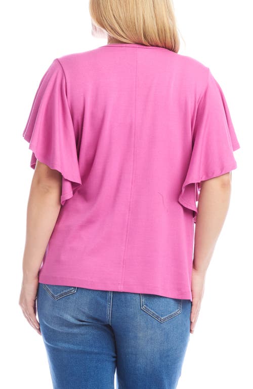 Karen Kane Flutter Sleeve Knit Top In Tulip