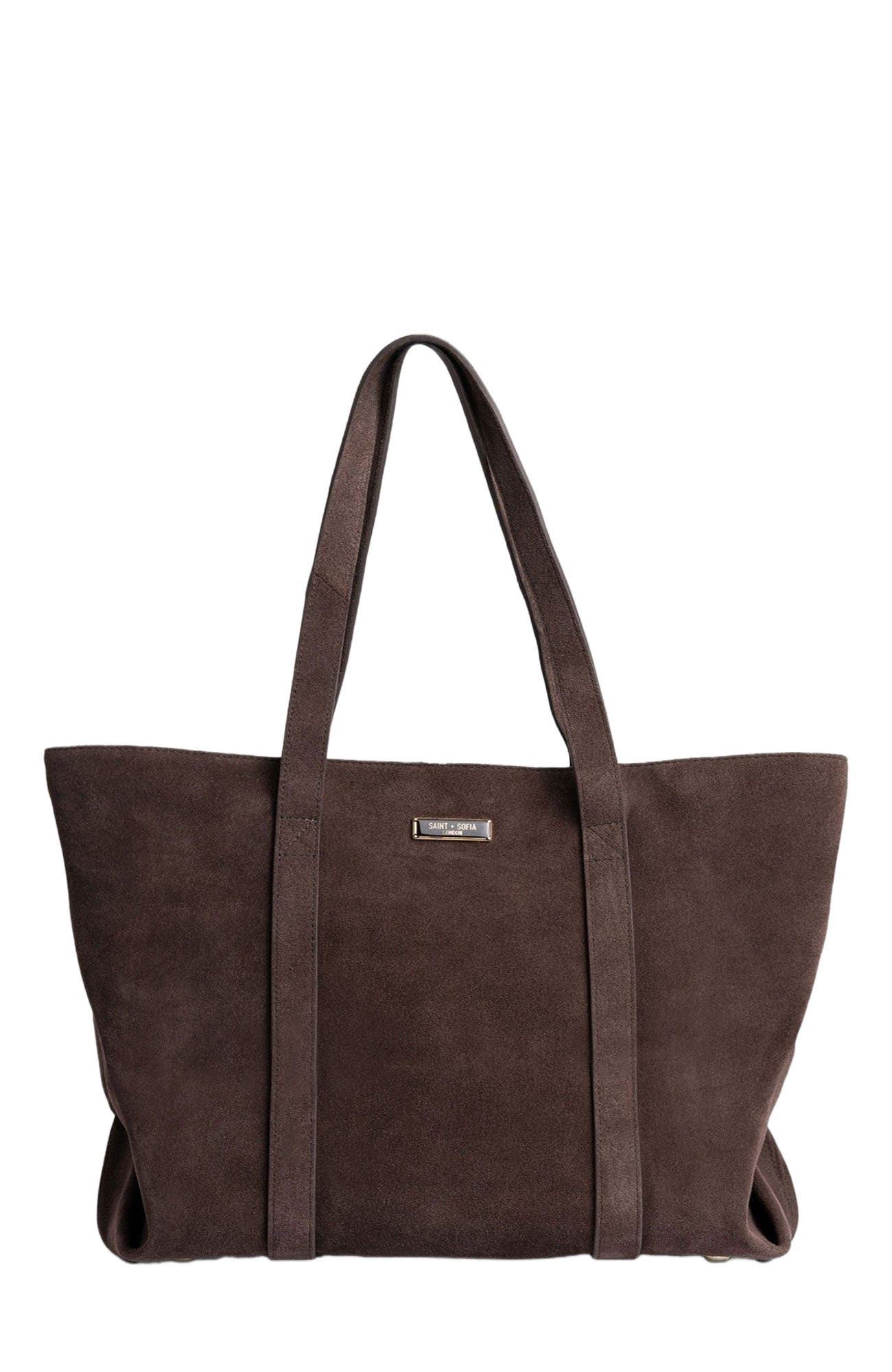 Saint + Sofia Kara Shopper Bag, Main, color, Brown