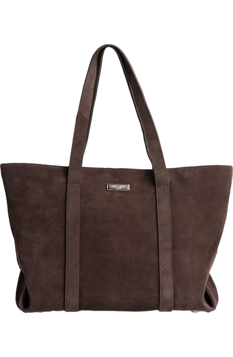 Saint + Sofia Kara Shopper Bag, Main, color, Brown