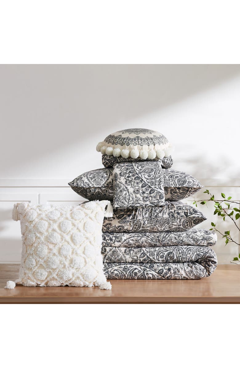 SOUTHSHORE FINE LINENS Ashanti 7-Piece Quilt Set, Alternate, color, Grey