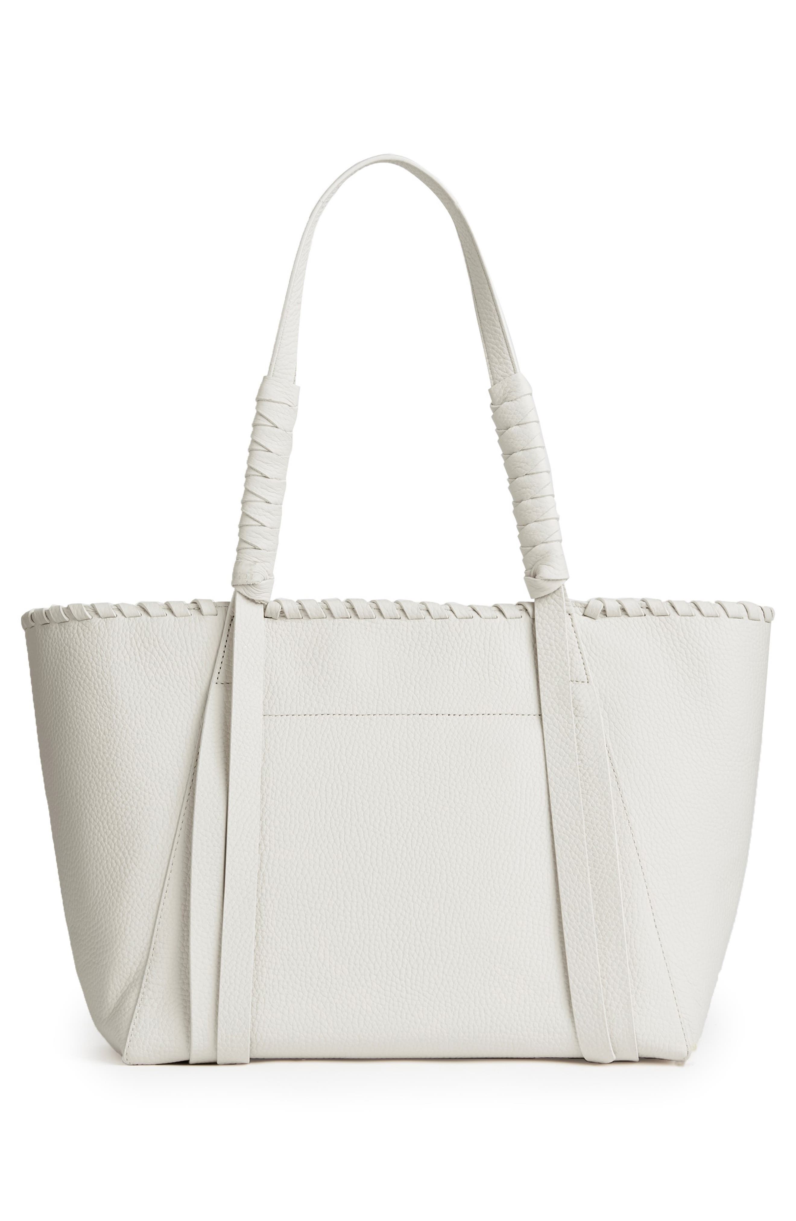 Small Kepi East/West Leather Tote, Alternate, color, CHALK WHITE