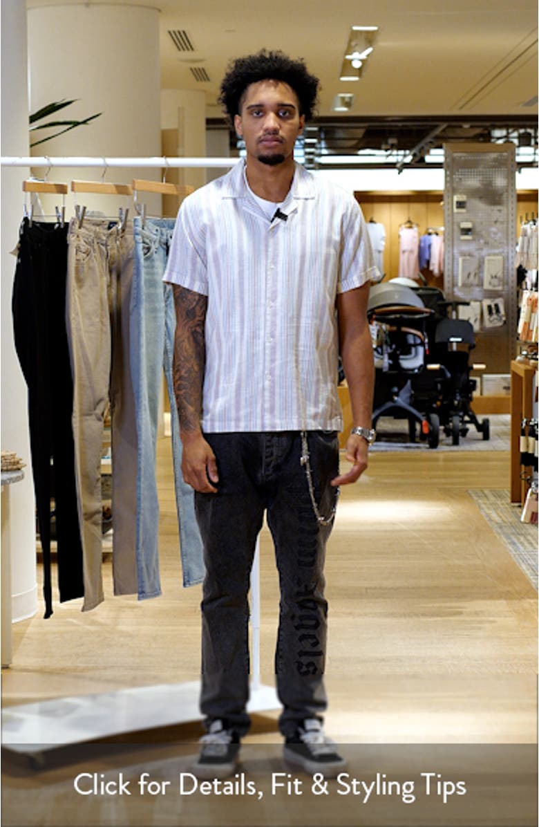 Amalfi Stripe Linen Blend Camp Shirt, sales video thumbnail