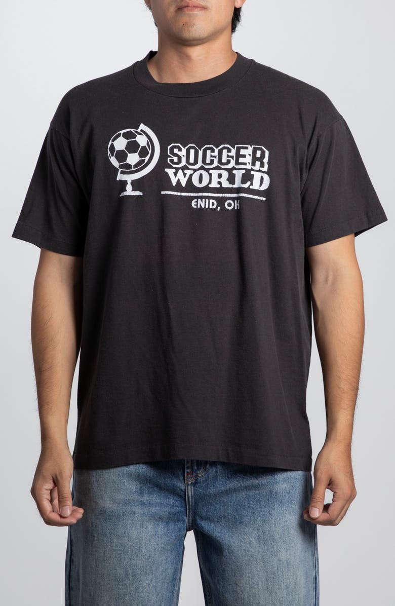 Elwood Vintage Soccer World Tee, Main, color, Black