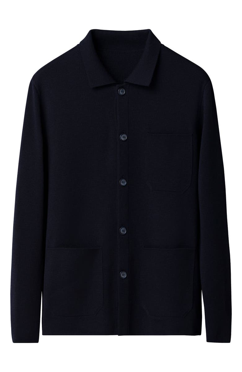 Eton Merino Wool Milano Knit Overshirt, Alternate, color, Navy