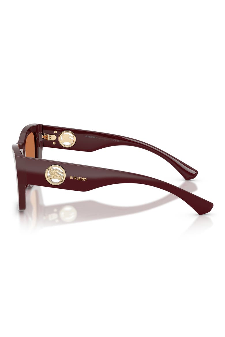 54mm Cat Eye Sunglasses, Alternate, color, BORDEAUX / BROWN