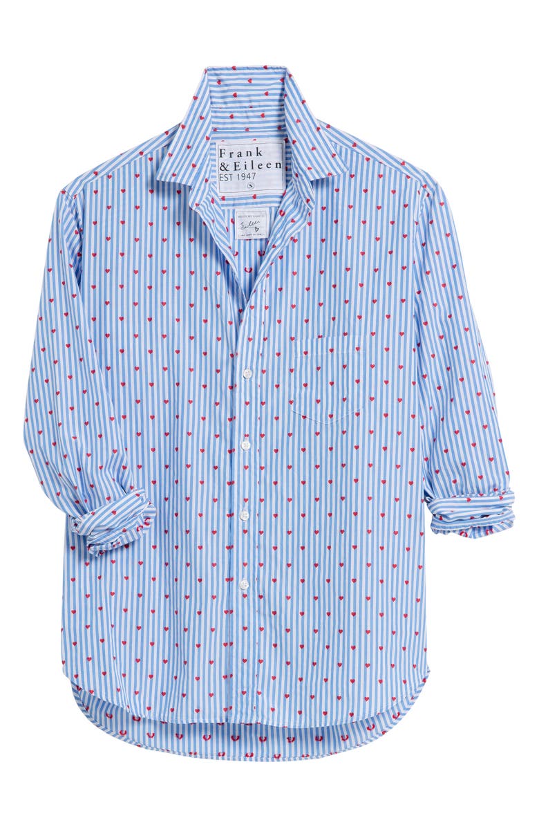Frank & Eileen Eileen Relaxed Button-Up Shirt, Alternate, color, Blue Stripe Hearts