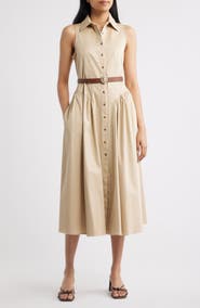 Anne Klein Sleeveless Midi Shirtdress