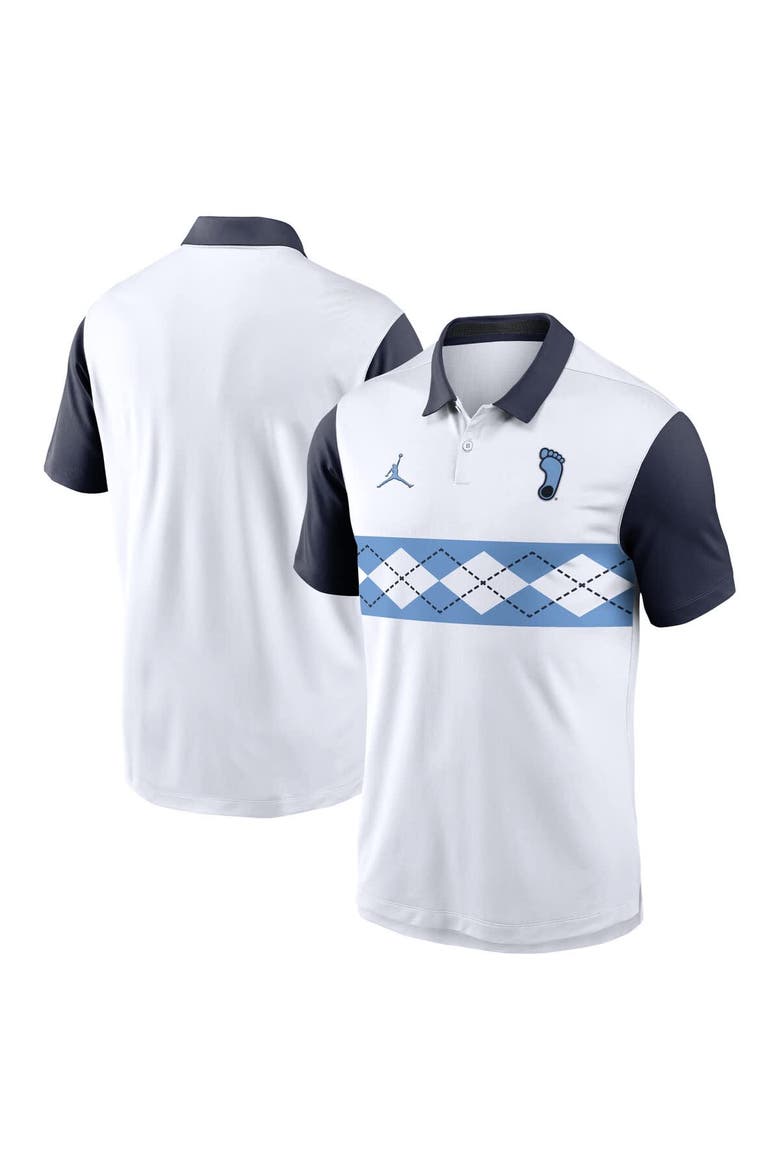 Men's Jordan Brand White/Navy North Carolina Tar Heels Athletic Prep Alt Logo Vapor Performance Polo, Main, color, White