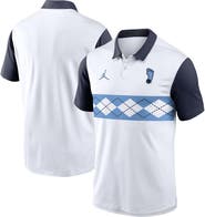 Jordan Brand Men's Jordan Brand White/Navy North Carolina Tar Heels Athletic Prep Alt Logo Vapor Performance Polo