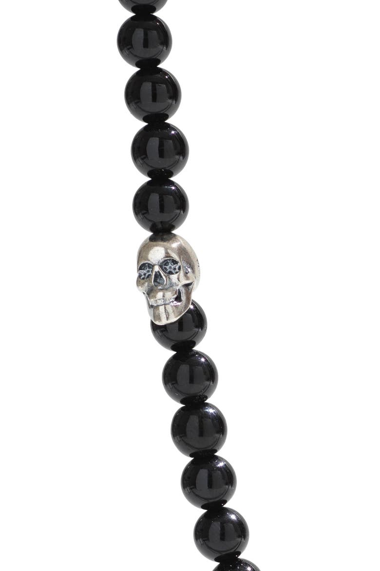 Onyx Bead Necklace, Alternate, color, BLACK