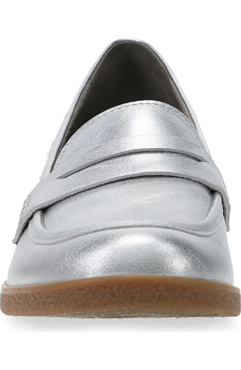 Dansko Danica Waterproof Penny Loafer Pump, Alternate, color, Silver Metallic