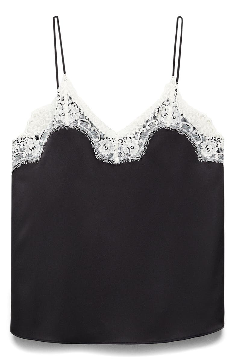 MANGO Lace Trim Camisole, Main, color,