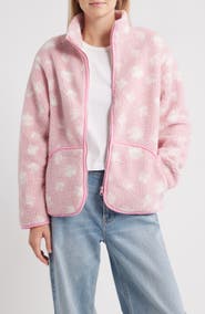 HAPPY CAMP3R Sienna Ditsy Daisy Front Zip Fleece Jacket