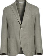 Eleventy Check Linen & Wool Blend Sport Coat