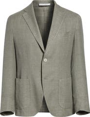 Eleventy Check Linen & Wool Blend Sport Coat
