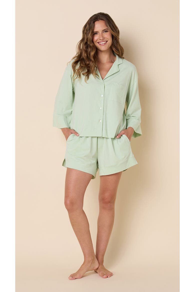 The Mariposa Long Sleeve Short Set, Main, color, Celadon
