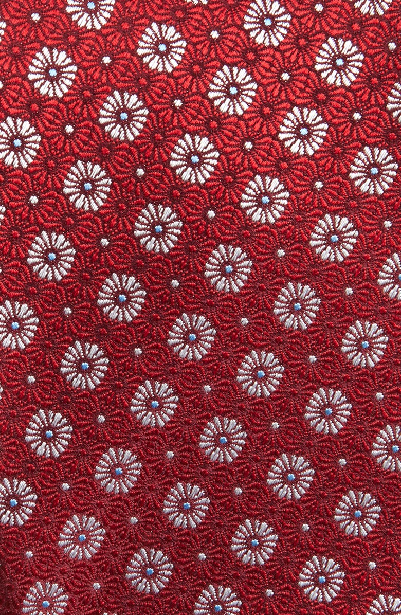 David Donahue Geometric Silk Tie, Alternate, color, Red