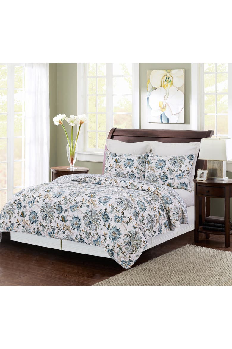 Braganza Teal Quilt Bedding Set, Alternate, color, Green