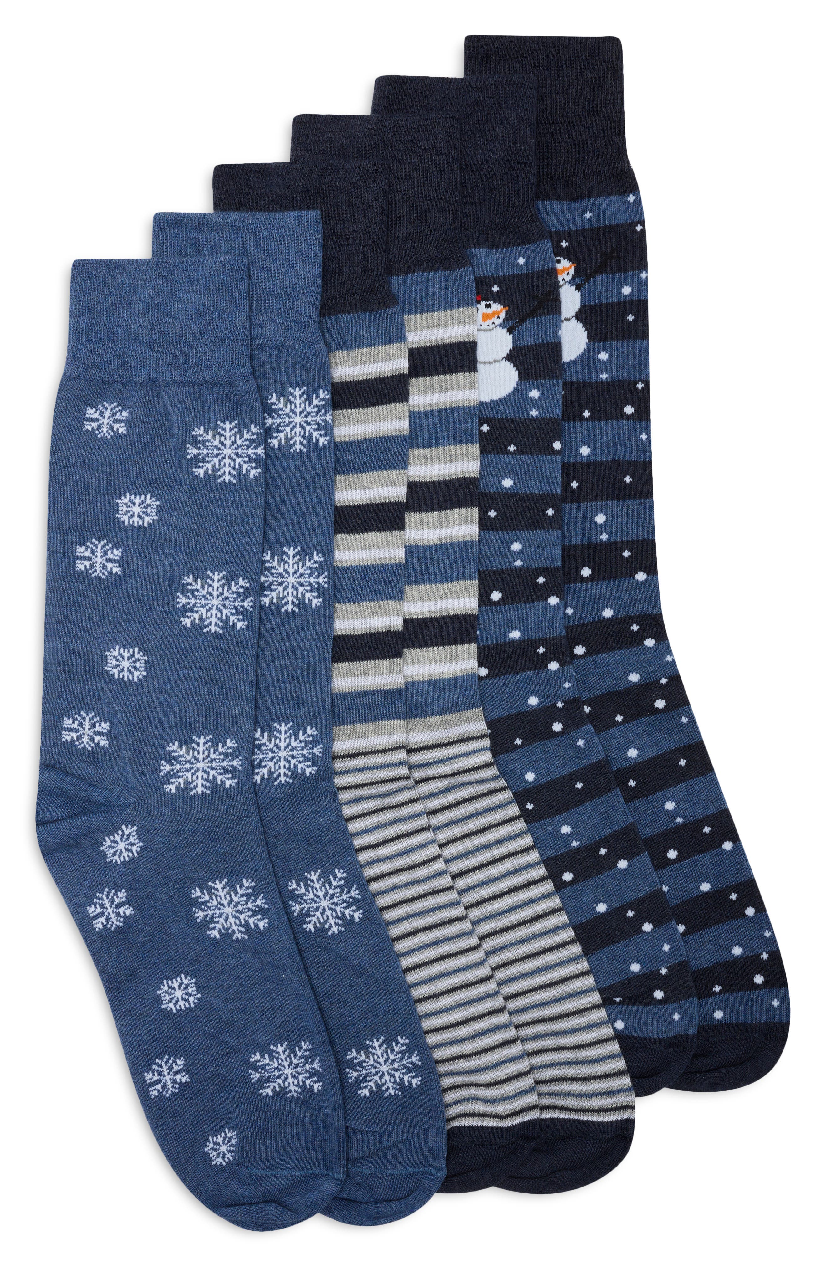 3-Pack Assorted Pattern Crew Socks