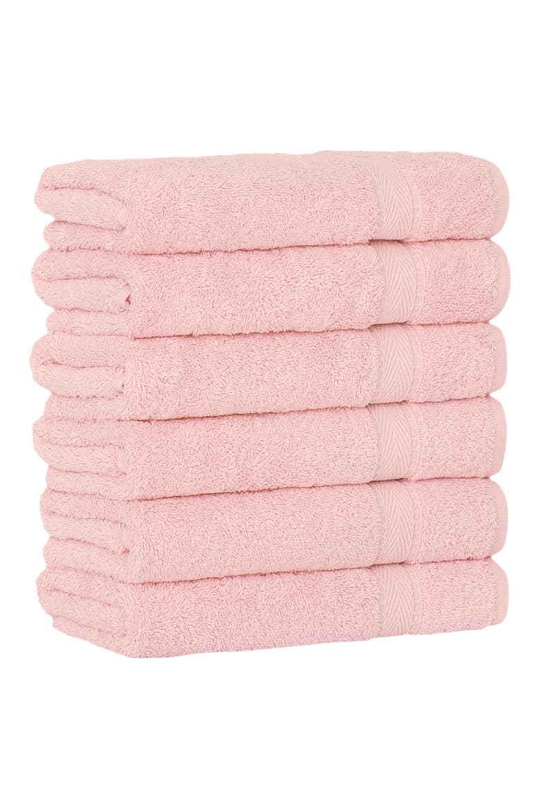 Sinemis Terry Hand Towels - Set of 6, Alternate, color, PINK