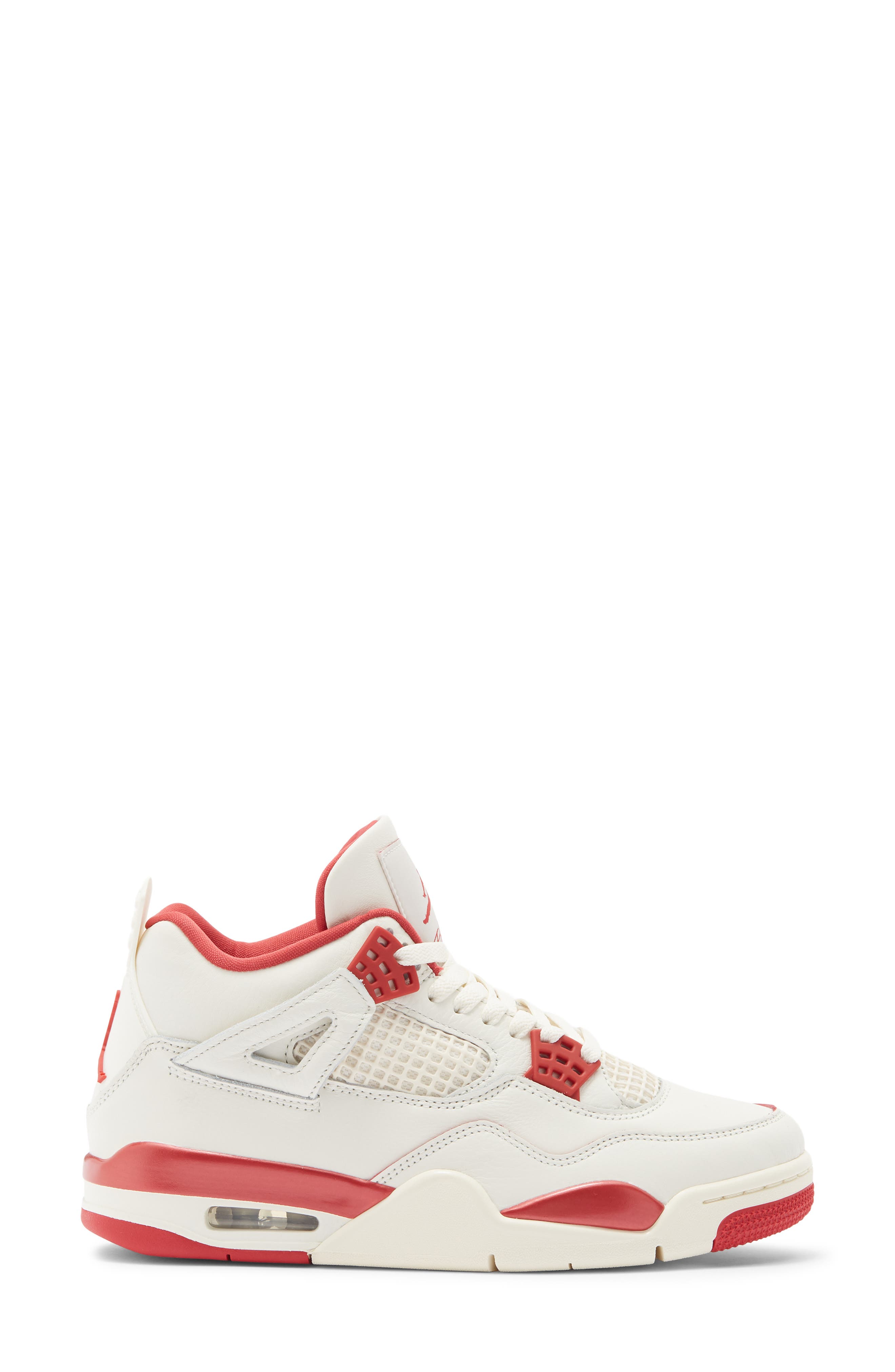 Jordan Air Jordan 4 Retro Basketball Sneaker, Alternate, color, Pale Ivory/ Sierra Red/ Red