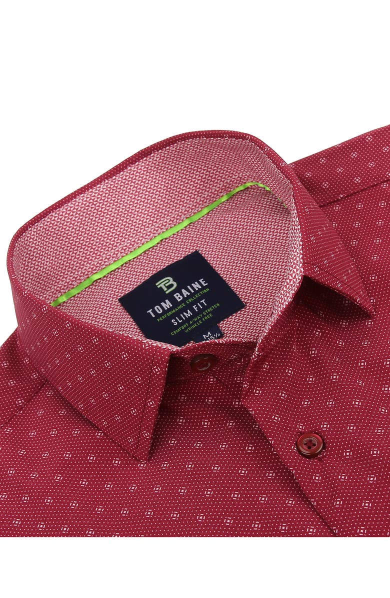 TOM BAINE Slim Fit Print Long Sleeve Button-Up Dress Shirt, Alternate, color,