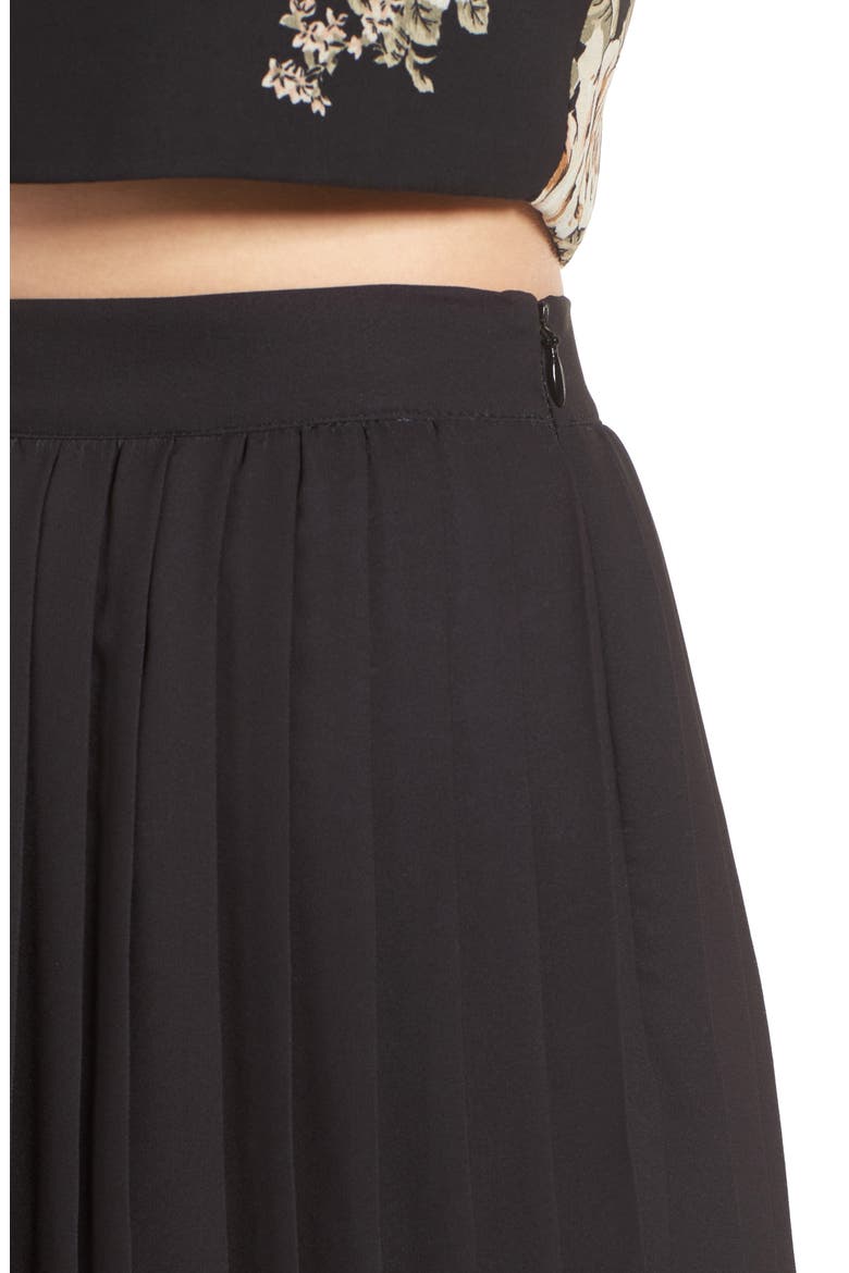 Pleated Skirt, Alternate, color, 77A89 BLK/ GRN