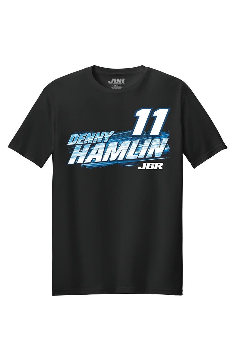 JOE GIBBS RACING TEAM COLLECTION Men's Joe Gibbs Racing Team Collection Black Denny Hamlin Progressive Car T-Shirt, Alternate, color, Black