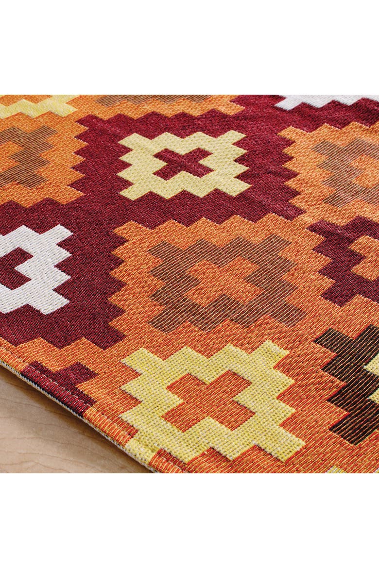 Warm Geo Decorative Runner, Alternate, color, orange