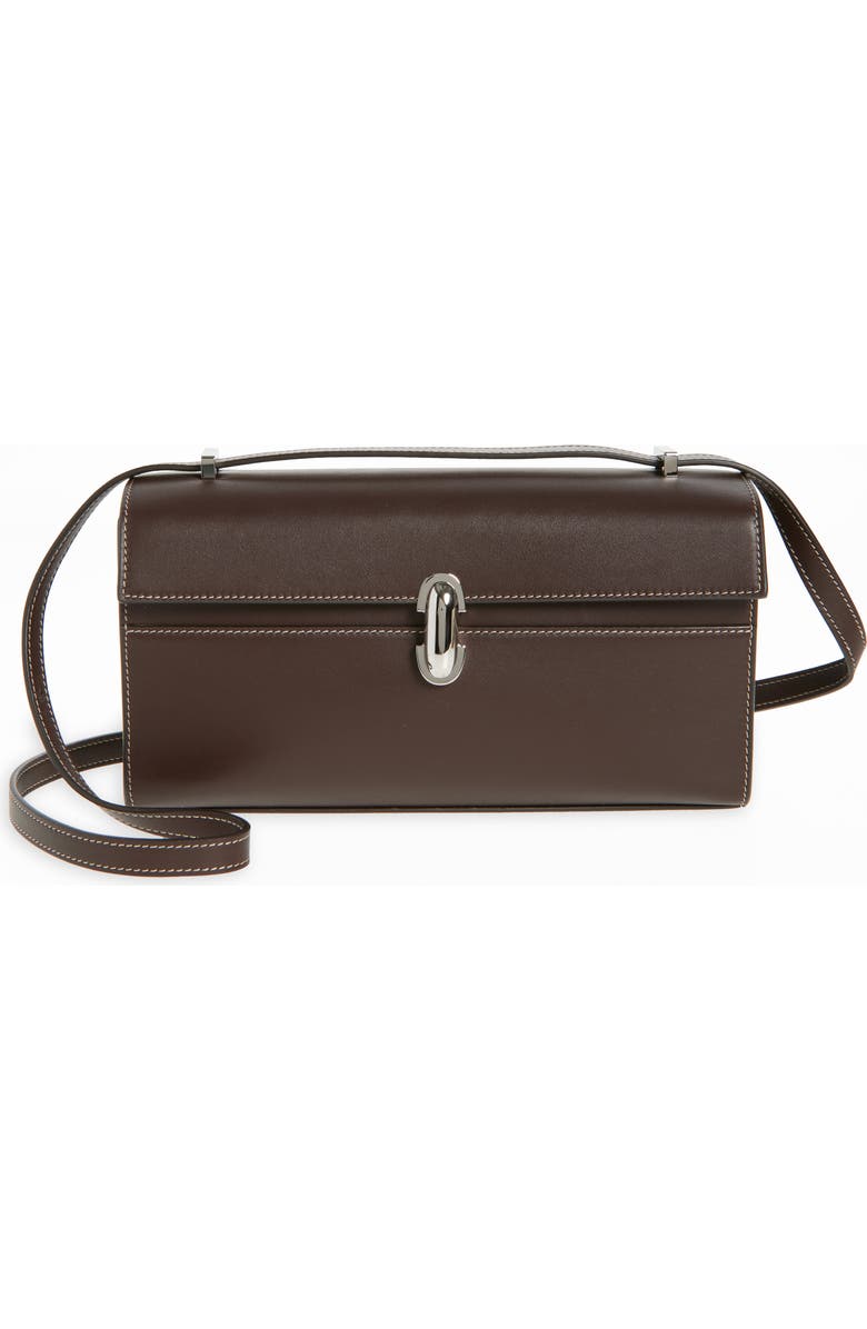 SAVETTE Symmetry 26 Leather Crossbody Bag, Main, color, Coffee