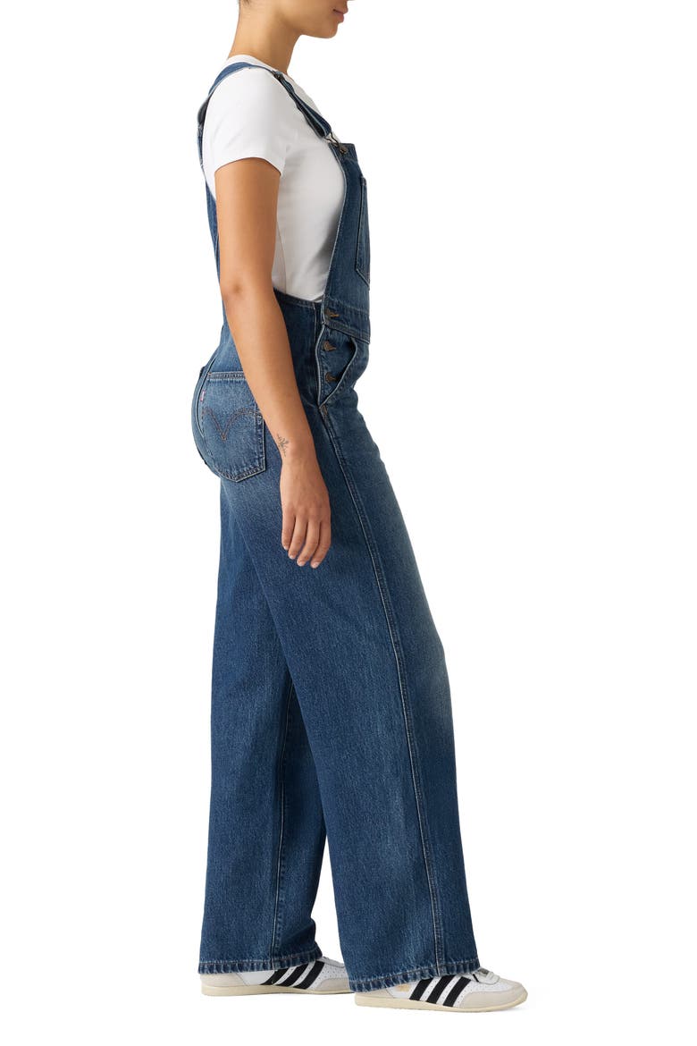 Baggy Denim Overalls, Alternate, color, GO UPSTAIRS