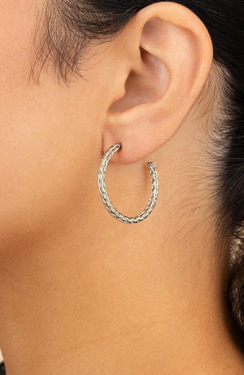 Sterling Forever Penrose Braided Hoop Earrings, Alternate, color, 
