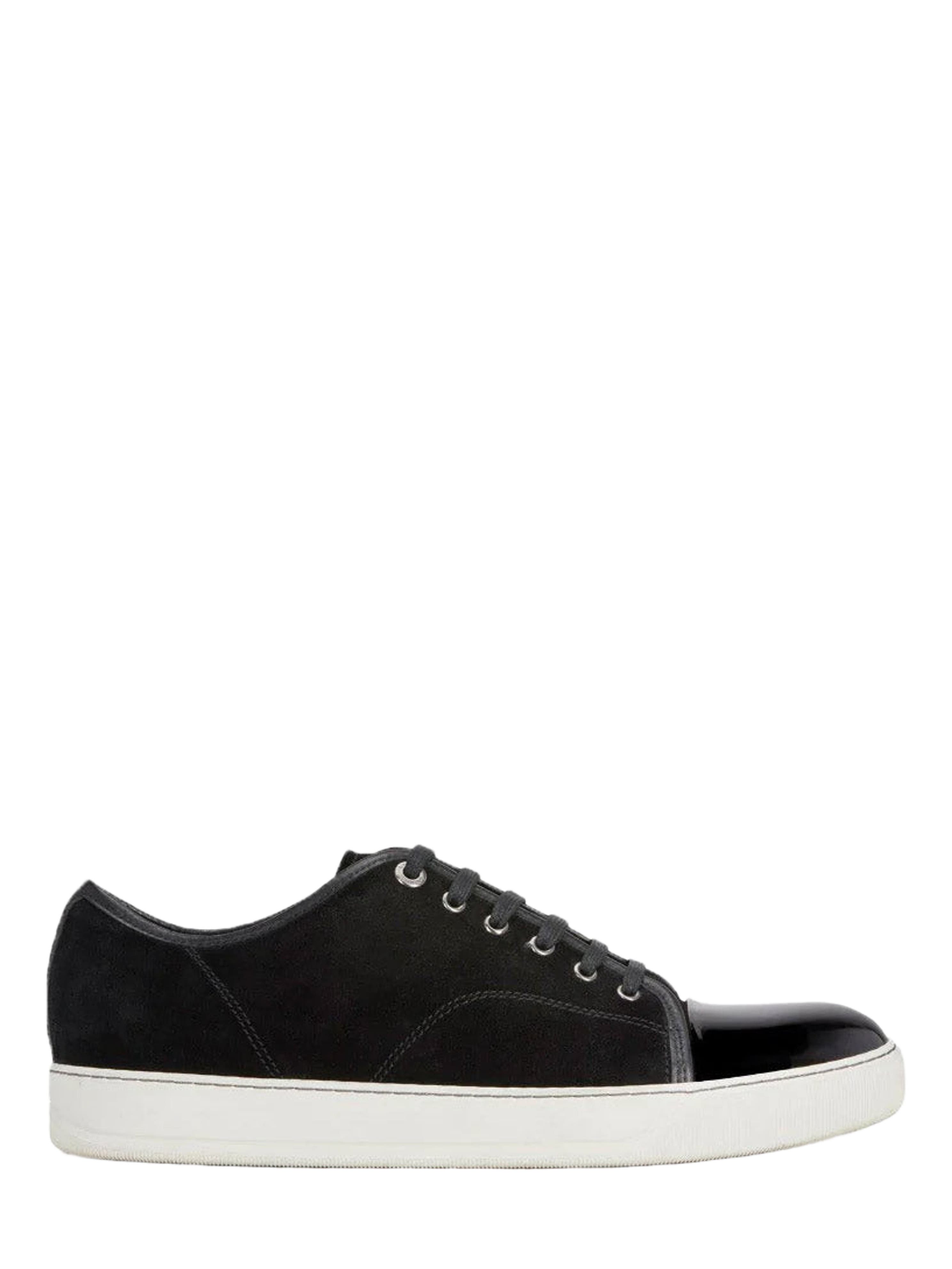 Lanvin Dbb1 Suede And Patent Leather Sneakers, Main, color, Black