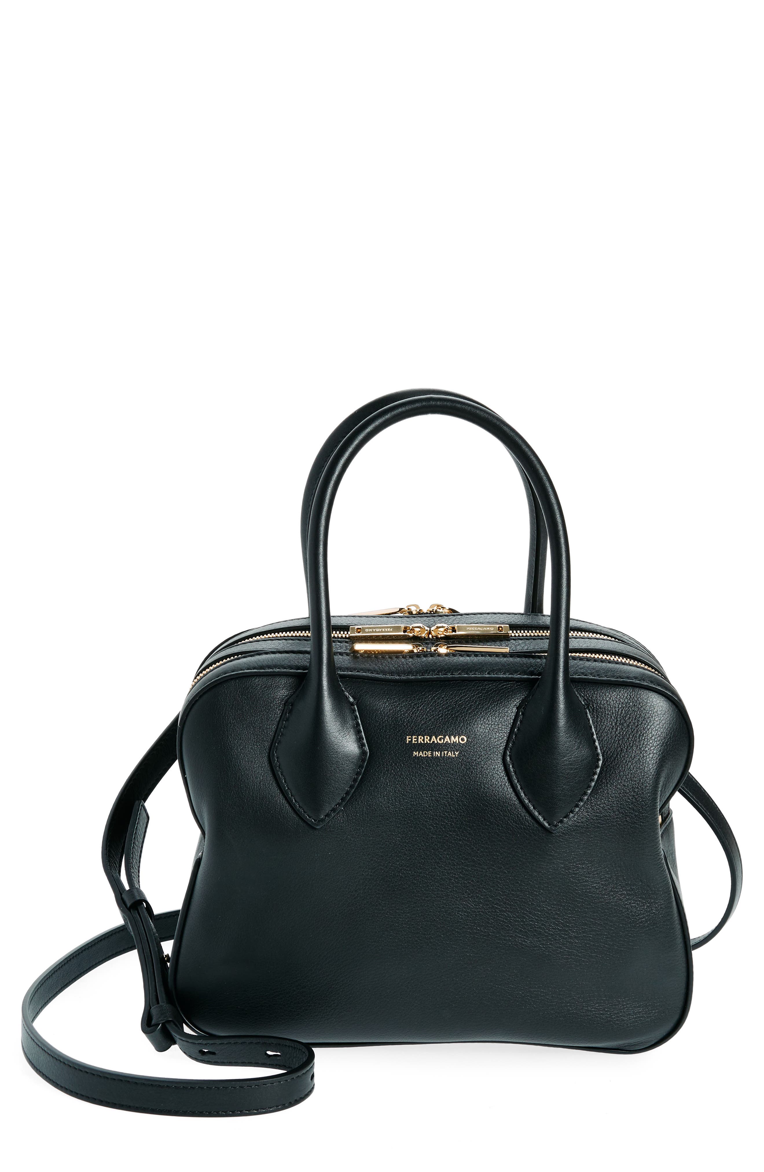 FERRAGAMO Star Triple Zip Handbag, Main, color, 