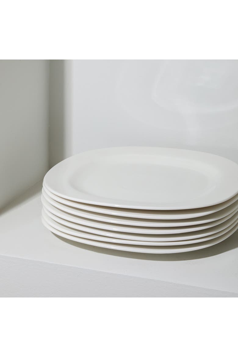 Quadro Porcelain 4-Piece Salad Plate Set, Alternate, color, White