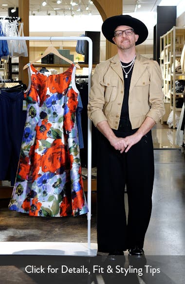 Adrianna Papell Floral Mikado Cocktail Dress (Women) | Nordstromrack