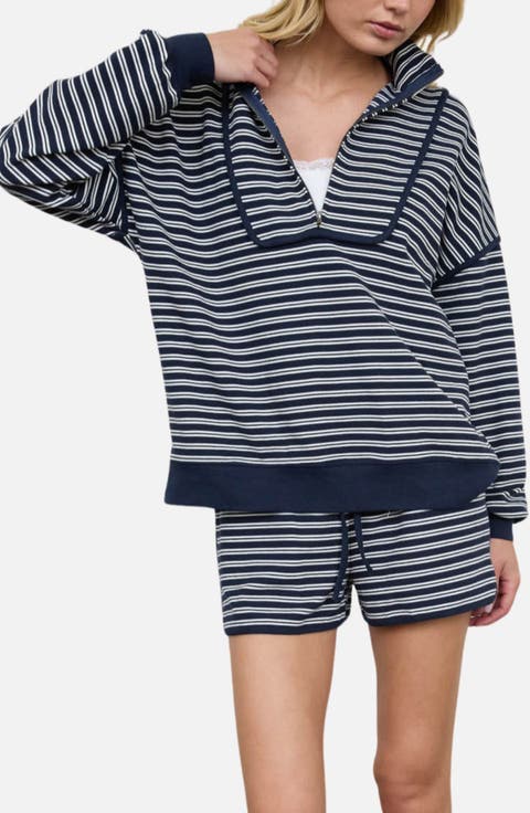 Stripe Top & Shorts Lounge Set