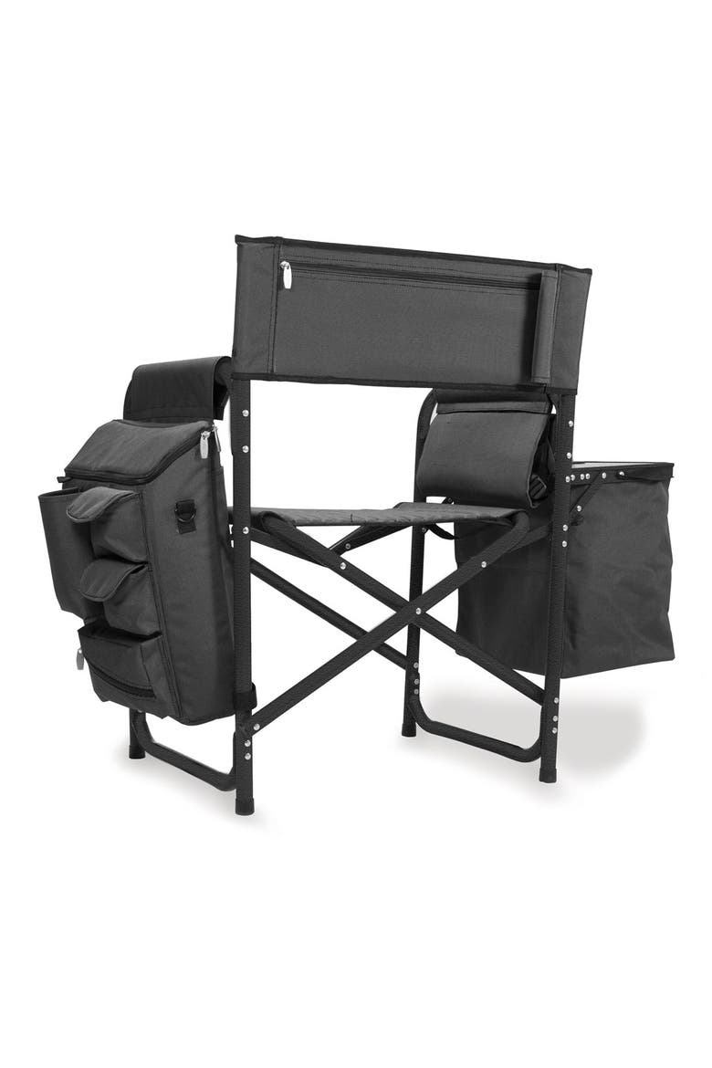 Picnic Time Fusion Backpack Chair with Cooler, Alternate, color, BLACK